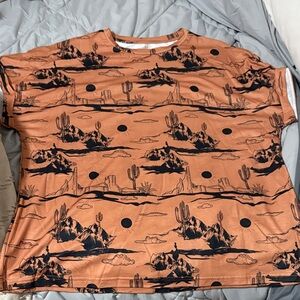 Desert Landscape Print Men's Shirt